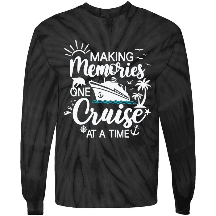 Cruise Ship , Family Cruising Trip Tie-Dye Long Sleeve Shirt