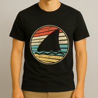 Cute Shark Fin Graphic Retro Vintage 70s 80s Shark Lover Fun T-Shirt