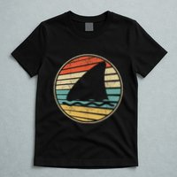Cute Shark Fin Graphic Retro Vintage 70s 80s Shark Lover Fun T-Shirt