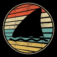 Cute Shark Fin Graphic Retro Vintage 70s 80s Shark Lover Fun T-Shirt