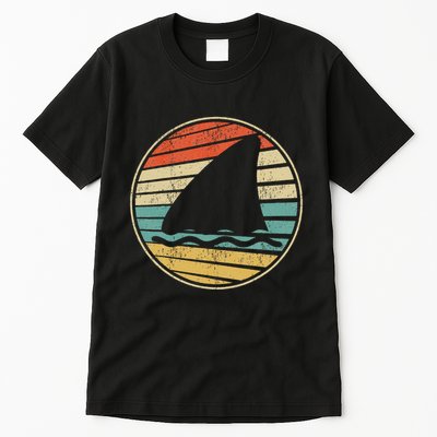 Cute Shark Fin Graphic Retro Vintage 70s 80s Shark Lover Fun Tall T-Shirt
