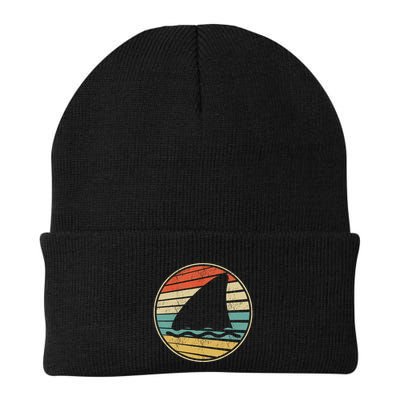 Cute Shark Fin Graphic Retro Vintage 70s 80s Shark Lover Fun Beanie