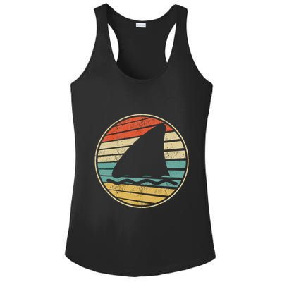 Cute Shark Fin Graphic Retro Vintage 70s 80s Shark Lover Fun Ladies PosiCharge Competitor Racerback Tank