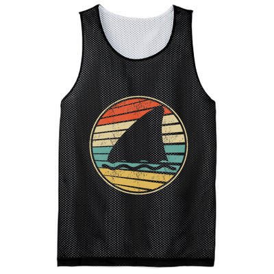 Cute Shark Fin Graphic Retro Vintage 70s 80s Shark Lover Fun Mesh Reversible Basketball Jersey Tank
