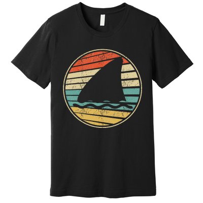 Cute Shark Fin Graphic Retro Vintage 70s 80s Shark Lover Fun Premium T-Shirt