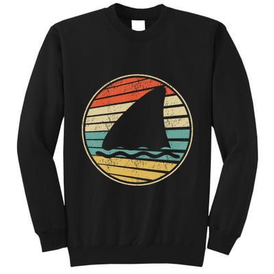 Cute Shark Fin Graphic Retro Vintage 70s 80s Shark Lover Fun Tall Sweatshirt