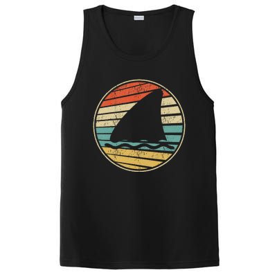 Cute Shark Fin Graphic Retro Vintage 70s 80s Shark Lover Fun PosiCharge Competitor Tank