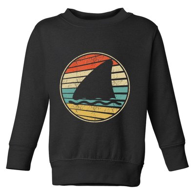 Cute Shark Fin Graphic Retro Vintage 70s 80s Shark Lover Fun Toddler Sweatshirt
