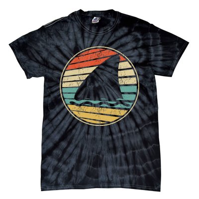 Cute Shark Fin Graphic Retro Vintage 70s 80s Shark Lover Fun Tie-Dye T-Shirt