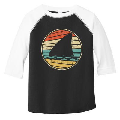 Cute Shark Fin Graphic Retro Vintage 70s 80s Shark Lover Fun Toddler Fine Jersey T-Shirt