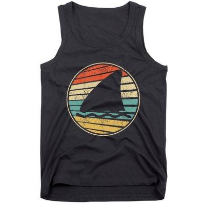 Cute Shark Fin Graphic Retro Vintage 70s 80s Shark Lover Fun Tank Top