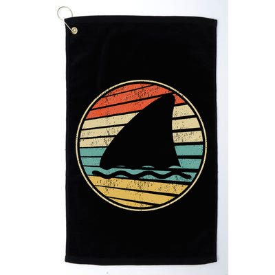 Cute Shark Fin Graphic Retro Vintage 70s 80s Shark Lover Fun Golf Towel