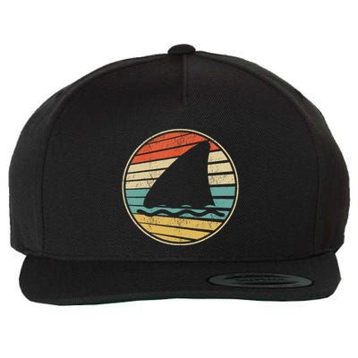 Cute Shark Fin Graphic Retro Vintage 70s 80s Shark Lover Fun Wool Snapback Cap