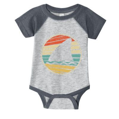 Cute Shark Fin Graphic Retro Vintage 70s 80s Shark Lover Fun Infant Baby Jersey Bodysuit