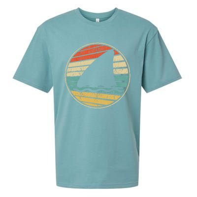 Cute Shark Fin Graphic Retro Vintage 70s 80s Shark Lover Fun Sueded Cloud Jersey T-Shirt