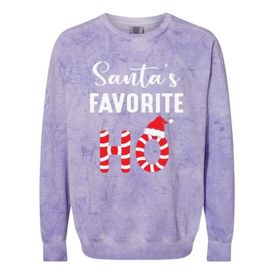 Christmas Santa’s Favorite Ho Candy Cane Funny Xmas Colorblast Crewneck Sweatshirt