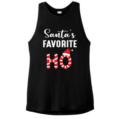 Christmas Santa’s Favorite Ho Candy Cane Funny Xmas Ladies PosiCharge Tri-Blend Wicking Tank