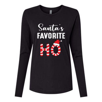 Christmas Santa’s Favorite Ho Candy Cane Funny Xmas Womens Cotton Relaxed Long Sleeve T-Shirt