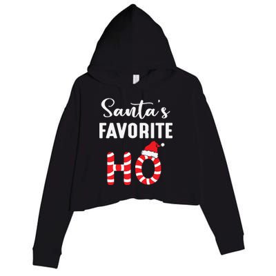 Christmas Santa’s Favorite Ho Candy Cane Funny Xmas Crop Fleece Hoodie