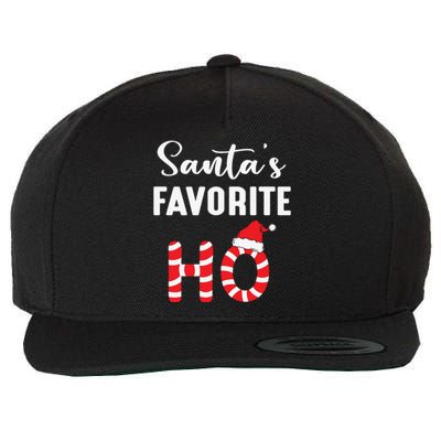 Christmas Santa’s Favorite Ho Candy Cane Funny Xmas Wool Snapback Cap