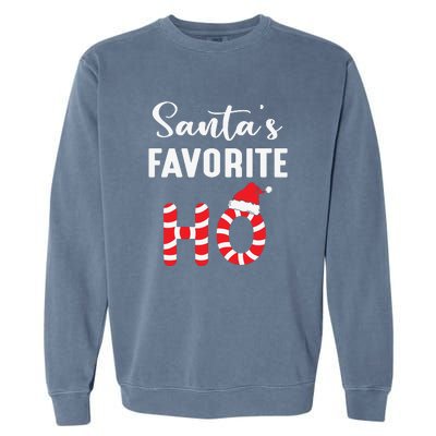 Christmas Santa’s Favorite Ho Candy Cane Funny Xmas Garment-Dyed Sweatshirt