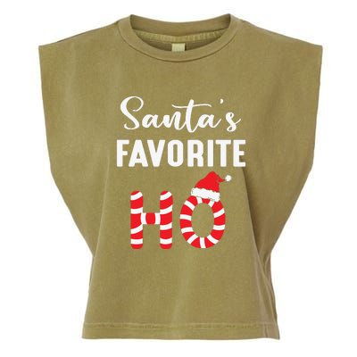 Christmas Santa’s Favorite Ho Candy Cane Funny Xmas Garment-Dyed Women's Muscle Tee