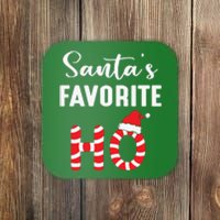 Christmas Santa’s Favorite Ho Candy Cane Funny Xmas Coaster