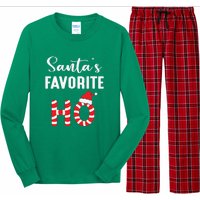 Christmas Santa’s Favorite Ho Candy Cane Funny Xmas Long Sleeve Pajama Set