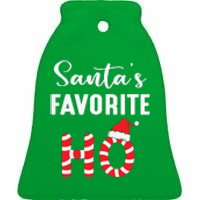 Christmas Santa’s Favorite Ho Candy Cane Funny Xmas Ceramic Bell Ornament