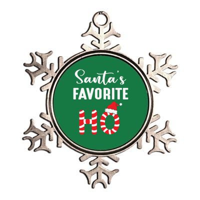 Christmas Santa’s Favorite Ho Candy Cane Funny Xmas Metallic Star Ornament