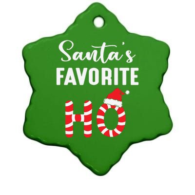 Christmas Santa’s Favorite Ho Candy Cane Funny Xmas Ceramic Star Ornament