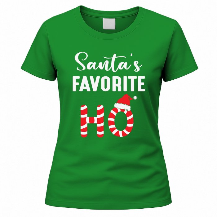 Christmas Santa’s Favorite Ho Candy Cane Funny Xmas Women's T-Shirt