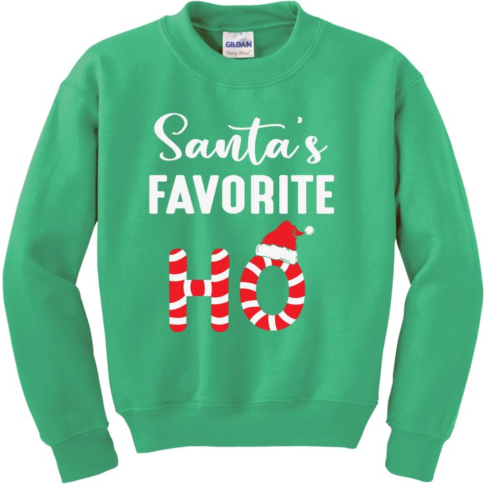 Christmas Santa’s Favorite Ho Candy Cane Funny Xmas Kids Sweatshirt