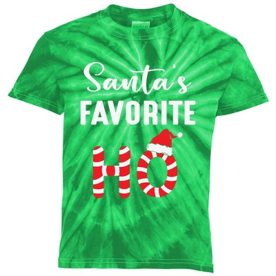 Christmas Santa’s Favorite Ho Candy Cane Funny Xmas Kids Tie-Dye T-Shirt