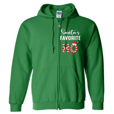 Christmas Santa’s Favorite Ho Candy Cane Funny Xmas Full Zip Hoodie