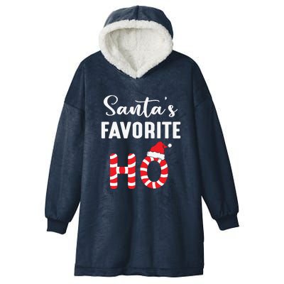 Christmas Santa’s Favorite Ho Candy Cane Funny Xmas Hooded Wearable Blanket