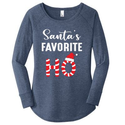 Christmas Santa’s Favorite Ho Candy Cane Funny Xmas Women's Perfect Tri Tunic Long Sleeve Shirt