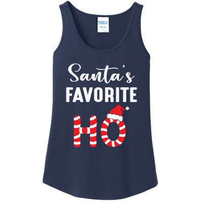 Christmas Santa’s Favorite Ho Candy Cane Funny Xmas Ladies Essential Tank