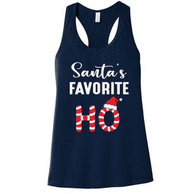 Christmas Santa’s Favorite Ho Candy Cane Funny Xmas Women's Racerback Tank