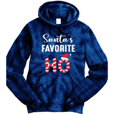 Christmas Santa’s Favorite Ho Candy Cane Funny Xmas Tie Dye Hoodie