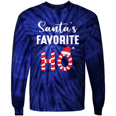 Christmas Santa’s Favorite Ho Candy Cane Funny Xmas Tie-Dye Long Sleeve Shirt