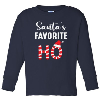 Christmas Santa’s Favorite Ho Candy Cane Funny Xmas Toddler Long Sleeve Shirt