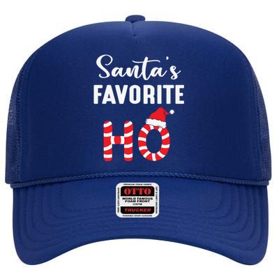 Christmas Santa’s Favorite Ho Candy Cane Funny Xmas High Crown Mesh Back Trucker Hat