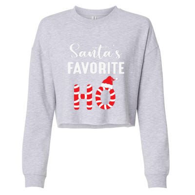 Christmas Santa’s Favorite Ho Candy Cane Funny Xmas Cropped Pullover Crew