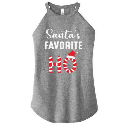 Christmas Santa’s Favorite Ho Candy Cane Funny Xmas Women's Perfect Tri Rocker Tank