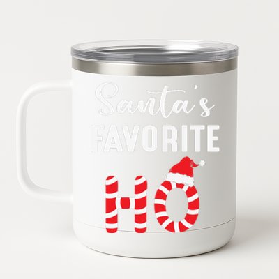 Christmas Santa’s Favorite Ho Candy Cane Funny Xmas 12 oz Stainless Steel Tumbler Cup