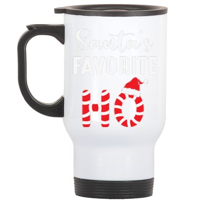 Christmas Santa’s Favorite Ho Candy Cane Funny Xmas Stainless Steel Travel Mug