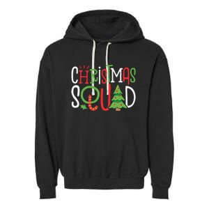 Christmas Squad Funny Xmas Tree Family Matching Pajamas Garment-Dyed Fleece Hoodie