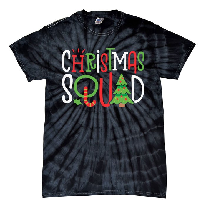 Christmas Squad Funny Xmas Tree Family Matching Pajamas Tie-Dye T-Shirt