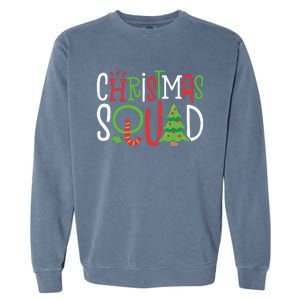 Christmas Squad Funny Xmas Tree Family Matching Pajamas Garment-Dyed Sweatshirt